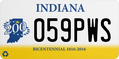 IN license plate 059PWS