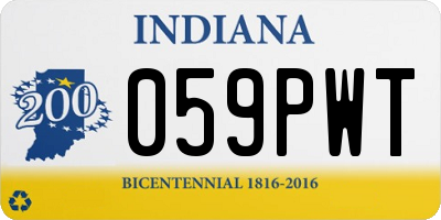 IN license plate 059PWT