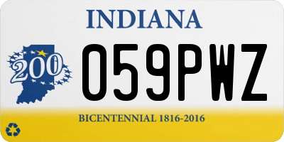 IN license plate 059PWZ