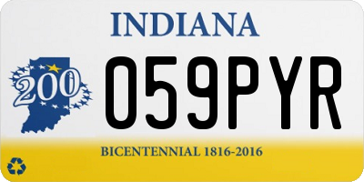 IN license plate 059PYR
