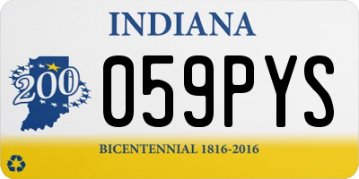 IN license plate 059PYS