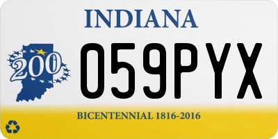IN license plate 059PYX