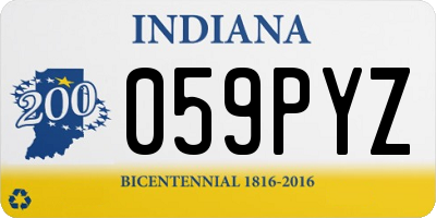 IN license plate 059PYZ
