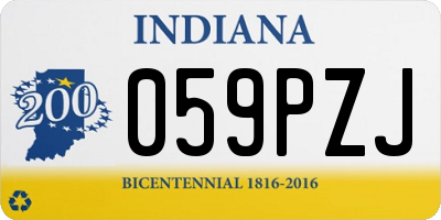 IN license plate 059PZJ