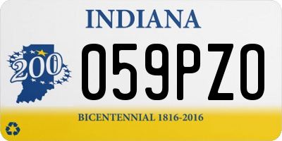 IN license plate 059PZO