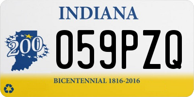 IN license plate 059PZQ