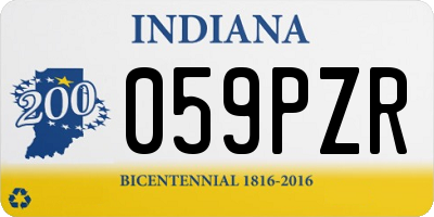 IN license plate 059PZR