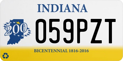 IN license plate 059PZT