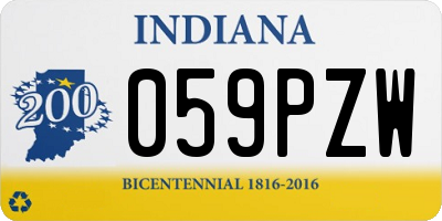 IN license plate 059PZW