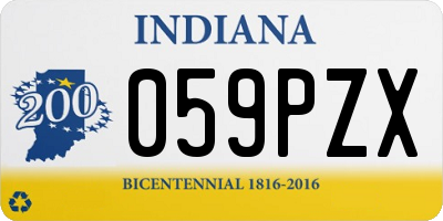 IN license plate 059PZX