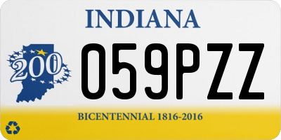 IN license plate 059PZZ