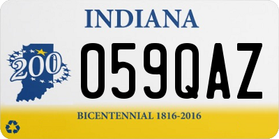 IN license plate 059QAZ