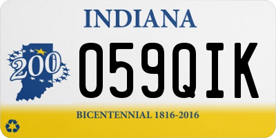 IN license plate 059QIK