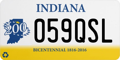 IN license plate 059QSL