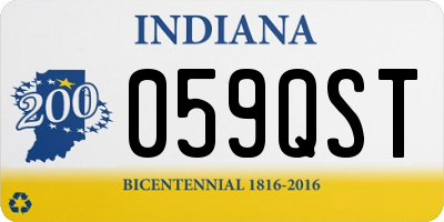 IN license plate 059QST
