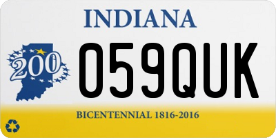 IN license plate 059QUK