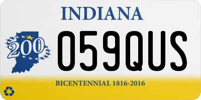 IN license plate 059QUS
