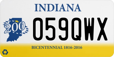 IN license plate 059QWX