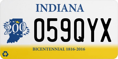 IN license plate 059QYX