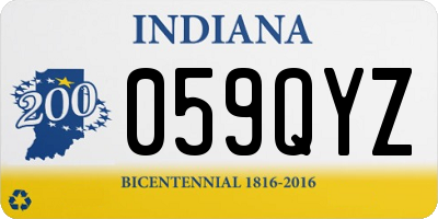 IN license plate 059QYZ