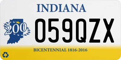 IN license plate 059QZX