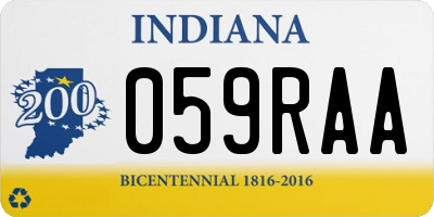 IN license plate 059RAA