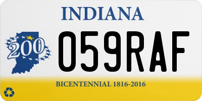 IN license plate 059RAF