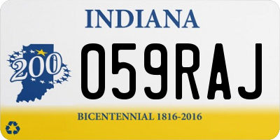 IN license plate 059RAJ