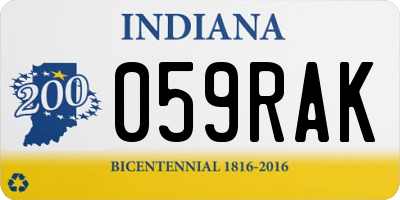 IN license plate 059RAK