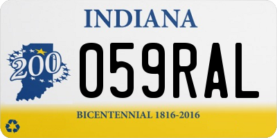 IN license plate 059RAL