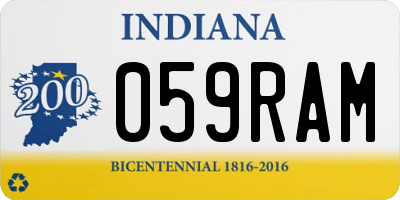 IN license plate 059RAM