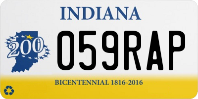 IN license plate 059RAP