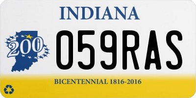 IN license plate 059RAS