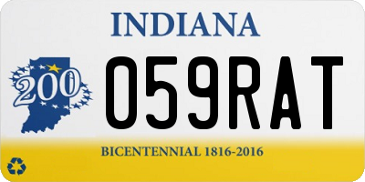 IN license plate 059RAT