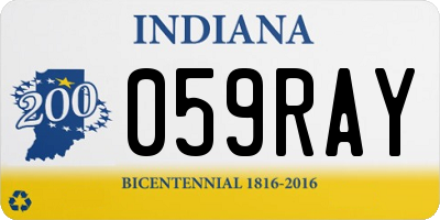 IN license plate 059RAY
