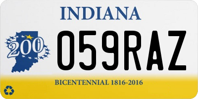 IN license plate 059RAZ