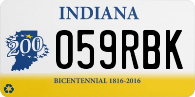 IN license plate 059RBK