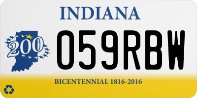 IN license plate 059RBW