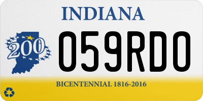 IN license plate 059RDO