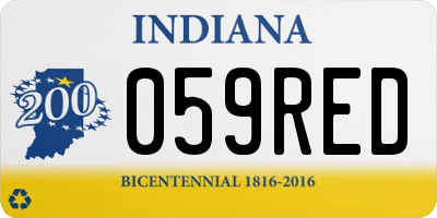 IN license plate 059RED