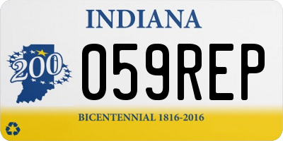 IN license plate 059REP