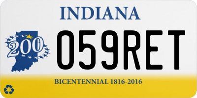 IN license plate 059RET