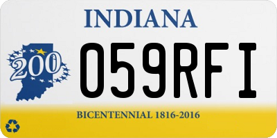 IN license plate 059RFI