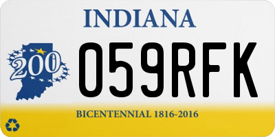 IN license plate 059RFK