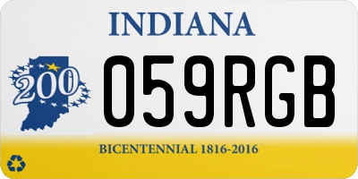 IN license plate 059RGB
