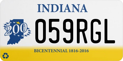IN license plate 059RGL