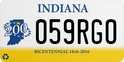 IN license plate 059RGO