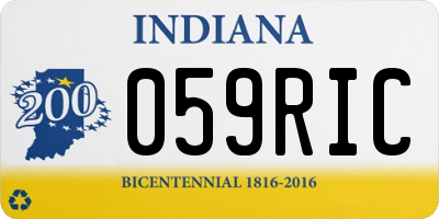 IN license plate 059RIC