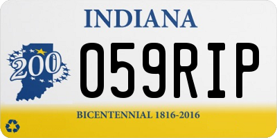IN license plate 059RIP