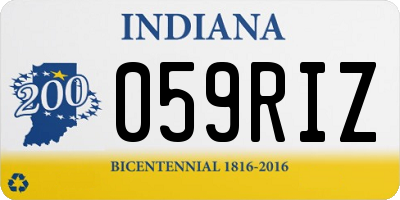 IN license plate 059RIZ